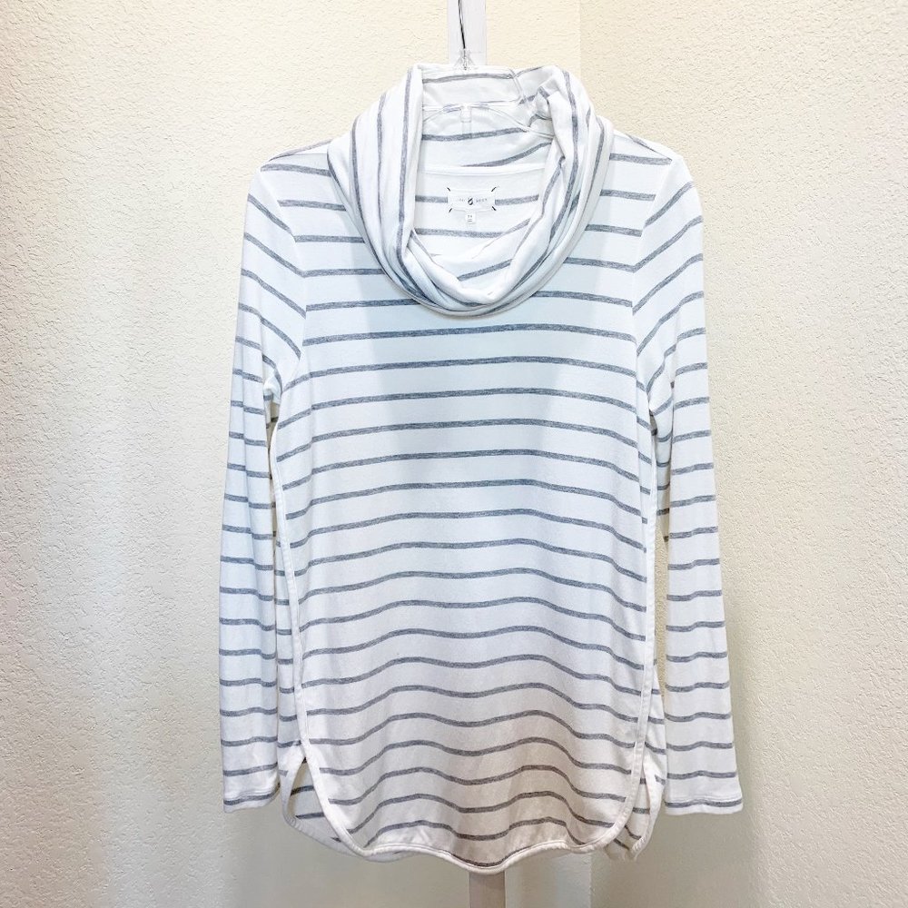 Lou & Grey Signaturesoft Cowl Neck Striped Tunic